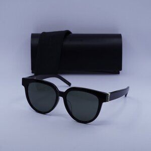 Saint Laurent SL M28/F 003 Geometric Sunglasses – Black/Grey
